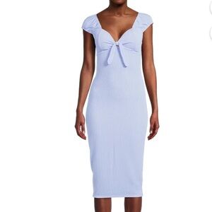 No Boundaries Ribbed Light Blue Dress
